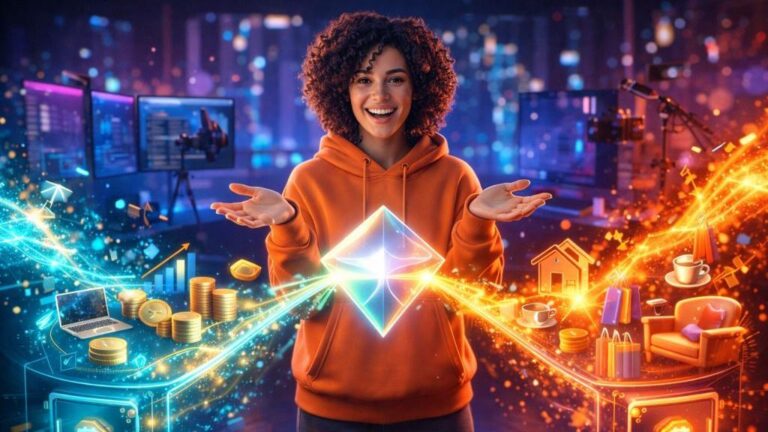 Symbolbild: KI-gestütztes Webdesign zu Finanz-Stack für Creator